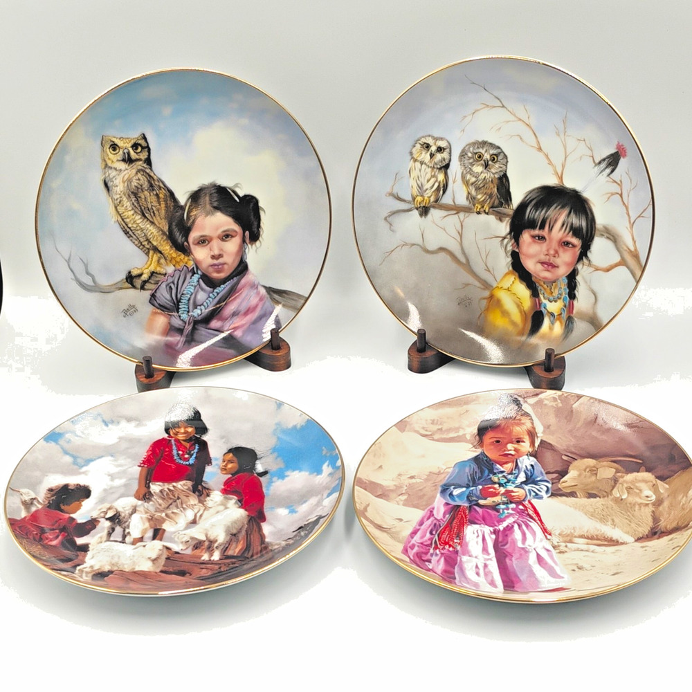 Set of 4 Vintage Southwestern Children Themed Collector Plates Perillo &Swanson